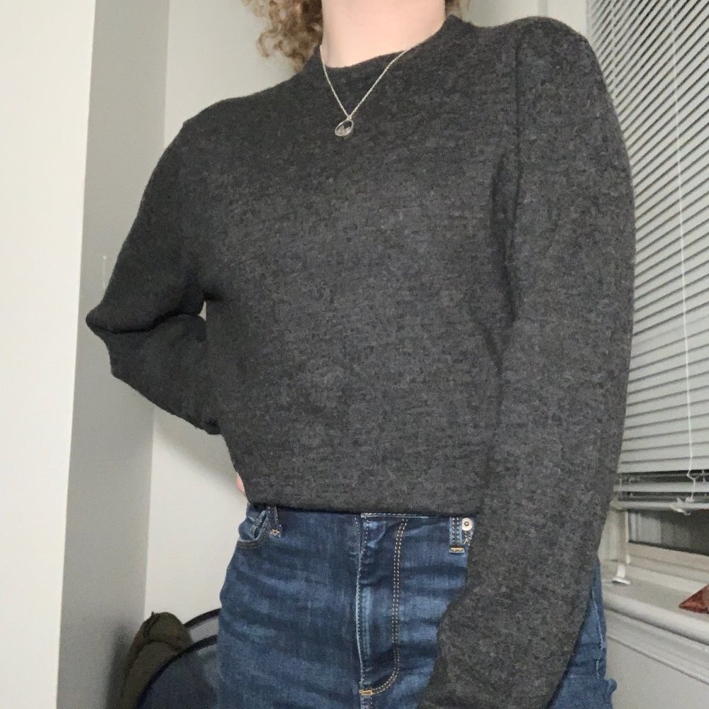Cute Professional Club Room Dark Gray Sweater